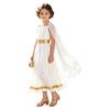 Girls Ancient Greek Contrasting Color Side Shawl Roman Robe Sleeveless Back Invisible Zipper Metallic Trim Dress