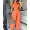 Women's Short-Sleeve Two-Piece Printed Trousers Set