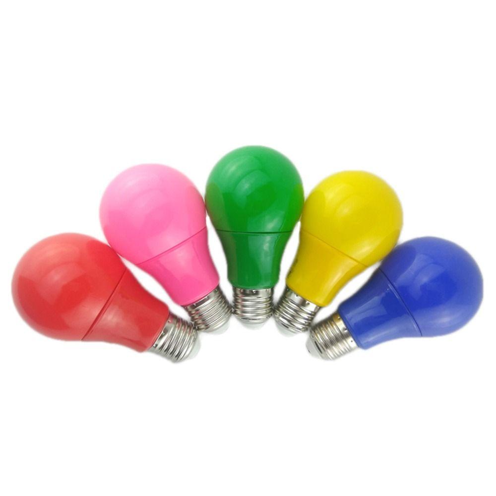 AC220V 110V Lamparas Фонарик A60 Лампа E27 B22 База Цветной Свет Светодиодная Лампа