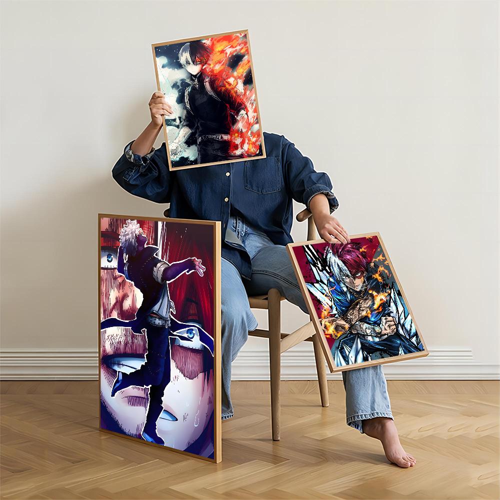 Hero Academia todoroki shouto Винтажные постеры Липкие печатные издания Постеры Художественные работы Постеры Наклейки на стену
