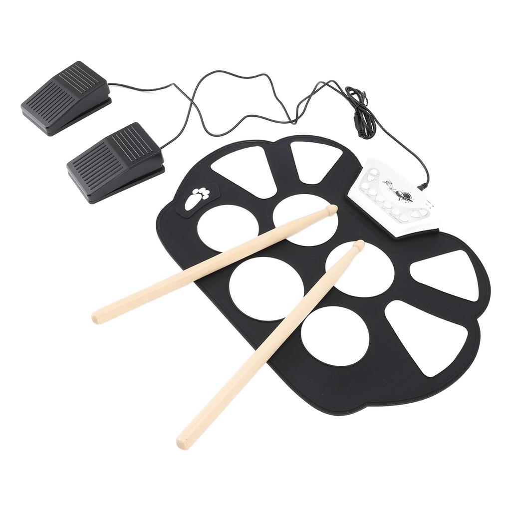 Hand Rolled Drum Pad Portable Electronic Drum Pad Foldable Silicone Hand Roll Electronic Drum Jazz