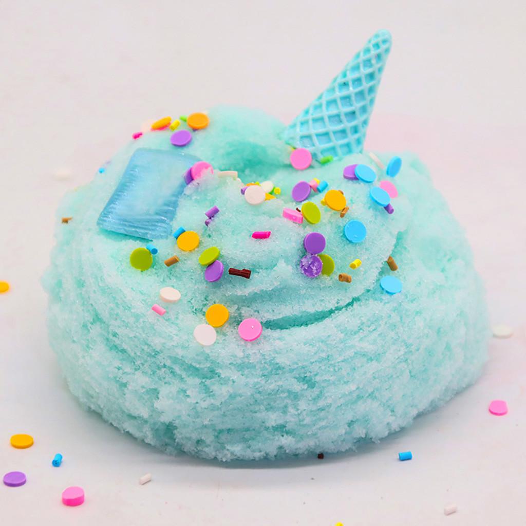 60ml Cotton Candy Cloud Ice Creamcone Slime Swirl Scented-Clay Toy