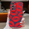 Модный чехол с принтом губ и туфель для Samsung S26 Ultra S25 A18 S24 S23 S22 S21 FE A15 A16 A17 A35 A36 A37 A54 A55 A56 A57 Силиконовый чехол с текстурой кожи