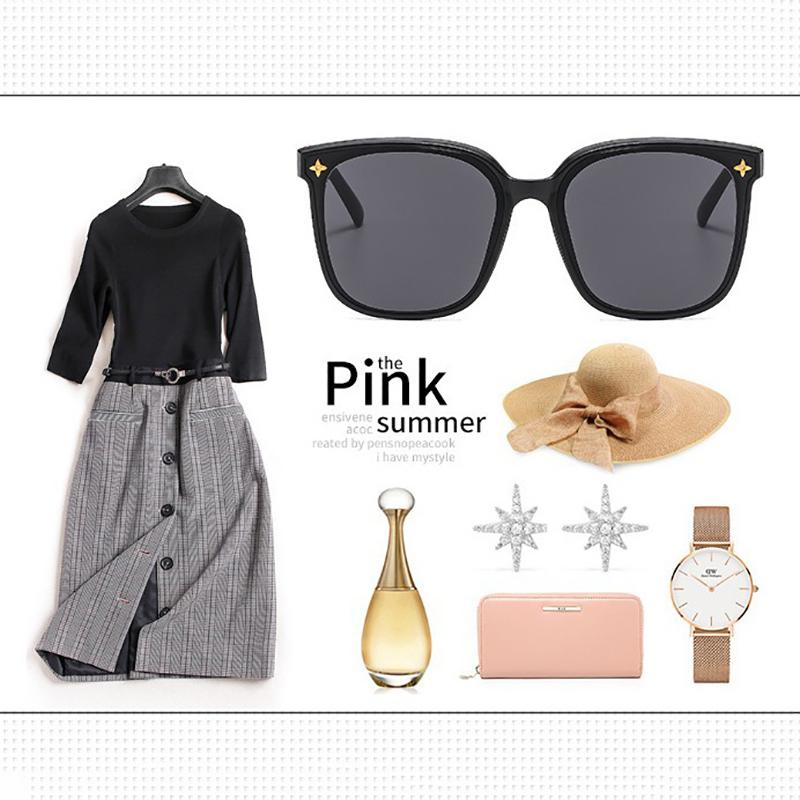 Square Sunglasses For Woman 2024 Vintage Big Frame Black Mirror Sun Glasses Shading Polarizer Sexy Female Travel Eyewear Uv400