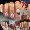 Short Round False Nails Vintage Lemon Nail Tips Fashion Fake Nails for Salon