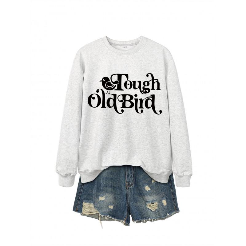 Womens Oversized Cotton Hoodie Sweatshirt With Bold Print - Casual Winter Top Daily Wear