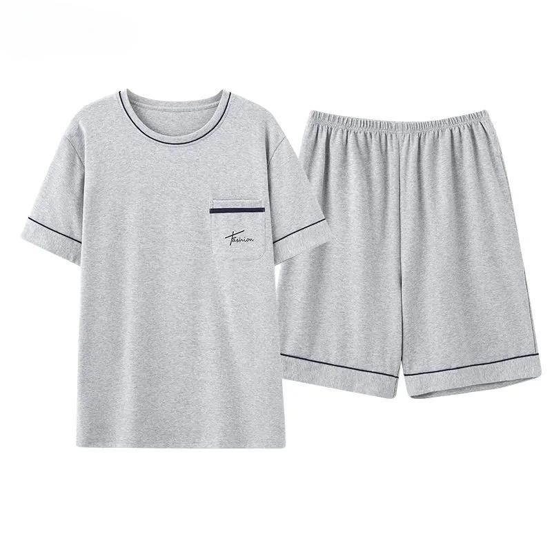 Мужская модальная классная пижама комплект летняя с коротким рукавом клетчатые шорты хлопок домашняя одежда пижама для джентльмена одежда для сна