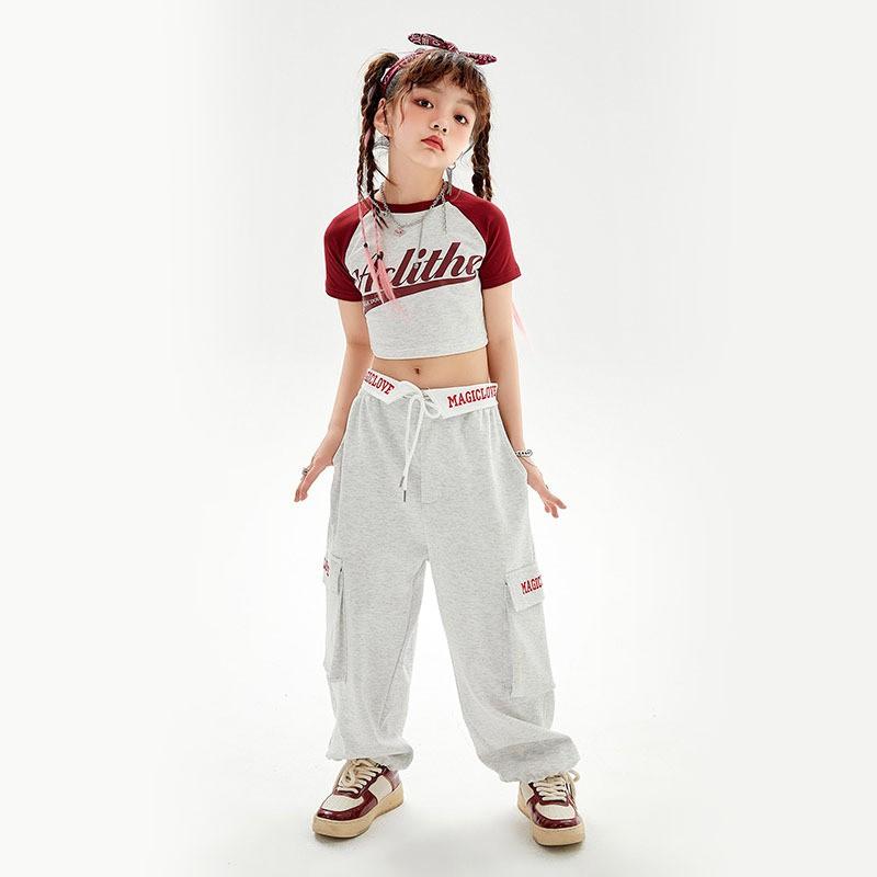 Girls Hip Hop Dance Costume Jazz Performance Outfit Kids Street Practice Wear Trendy Stage Clothes