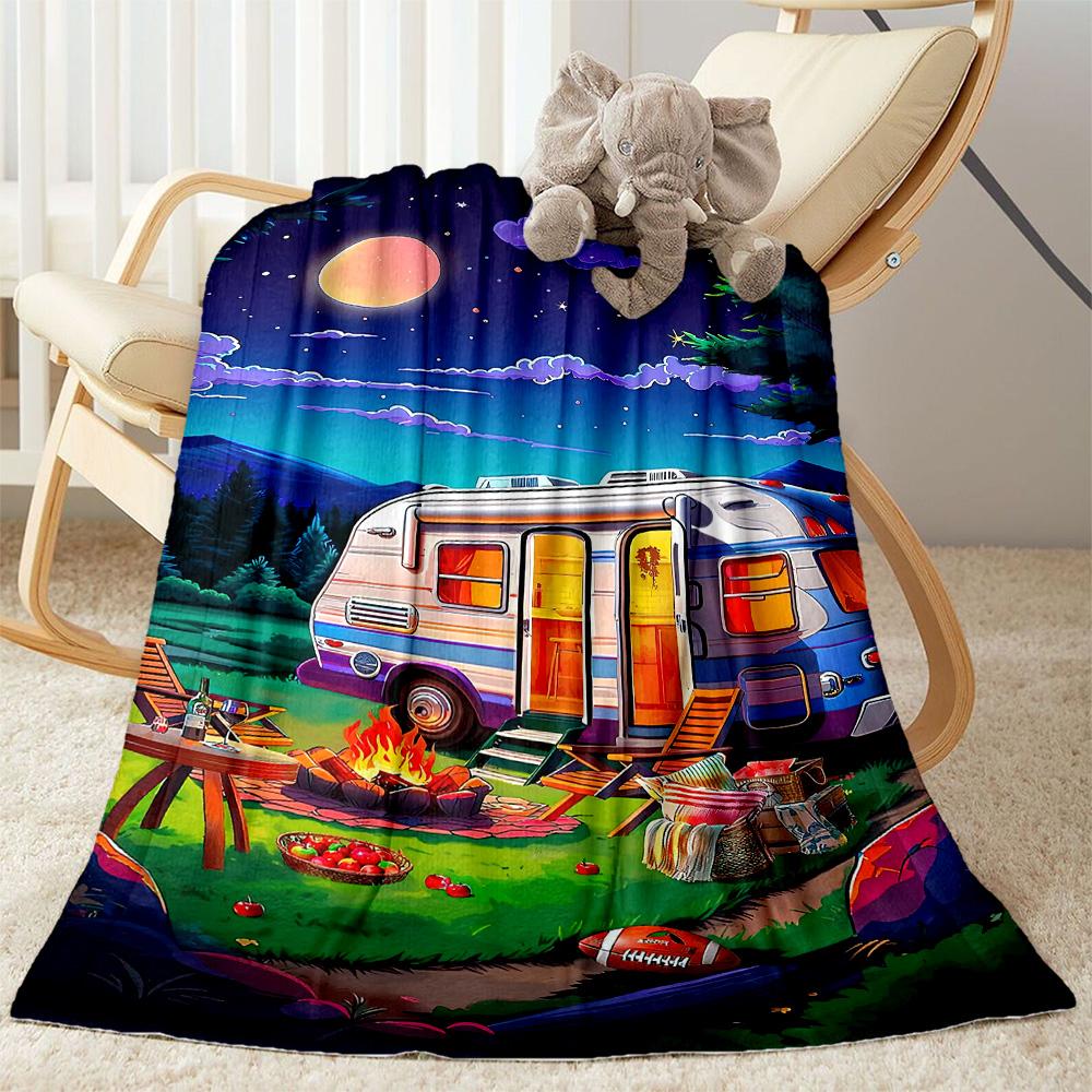 Campfire Night Adventure Blankets are suitable for living rooms,making them an ideal choice for outdoor travel and gifts.