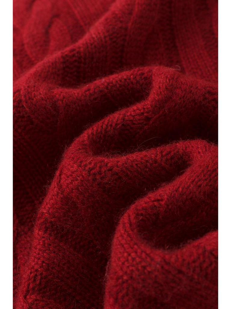 Женский свитер из 100% чистого кашемира с круглым вырезом и кабельным узором