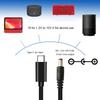 Преобразователи Type C 5V в 12V Повышающие напряжения Кабель-адаптер USB C на разъемы 5.5x2.1мм с 3 адаптерами-разъемами