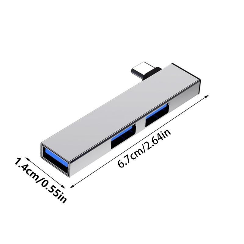 Многопортовый адаптер USB C 4-портовый донгл с высокой скоростью 2 USB2.0, 1 USB3.0, поддержка OTG для ПК, ноутбука