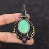Chrysoprase Pendant Copper Wire Wrapped Pendant Copper Jewelry Handmade Brand New Pendant Unique Wire Wrap Jewelry Gemstone Pendant For Gift