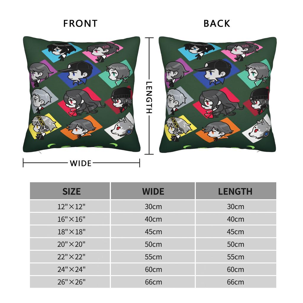 Atlus P-Personas 2 Fanart Pillowcases Retro Trendy Pillow Case For Wedding Party Home Decor Comfy Pillow Cover