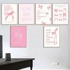 VejiA Pink Bow Wall Art Print, Decorative Poster for Girls Room, Bedroom Aesthetic Decor (Pink 8x10x6 Unframed)
