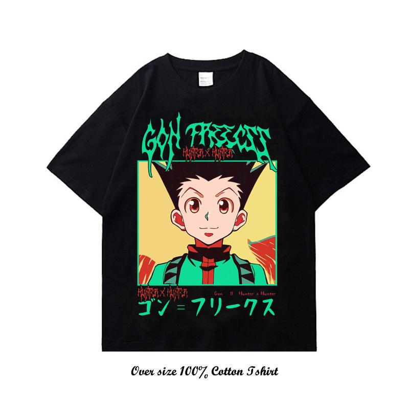 Японское аниме Hunter X Hunter футболка с графическим принтом винтажная больших размеров хлопковая футболка с круглым вырезом и коротким рукавом женская мужская