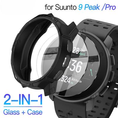 Чехол + Закаленное стекло для Suunto 9 Peak / Pro 9H Премиум Защитная пленка для экрана и Защитный бампер для Suunto 9 Peak Аксессуар