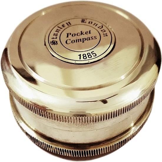 Elegant Timeless and  Brass Vintage Pocket Compass with Nostalgic Nautical Charm In