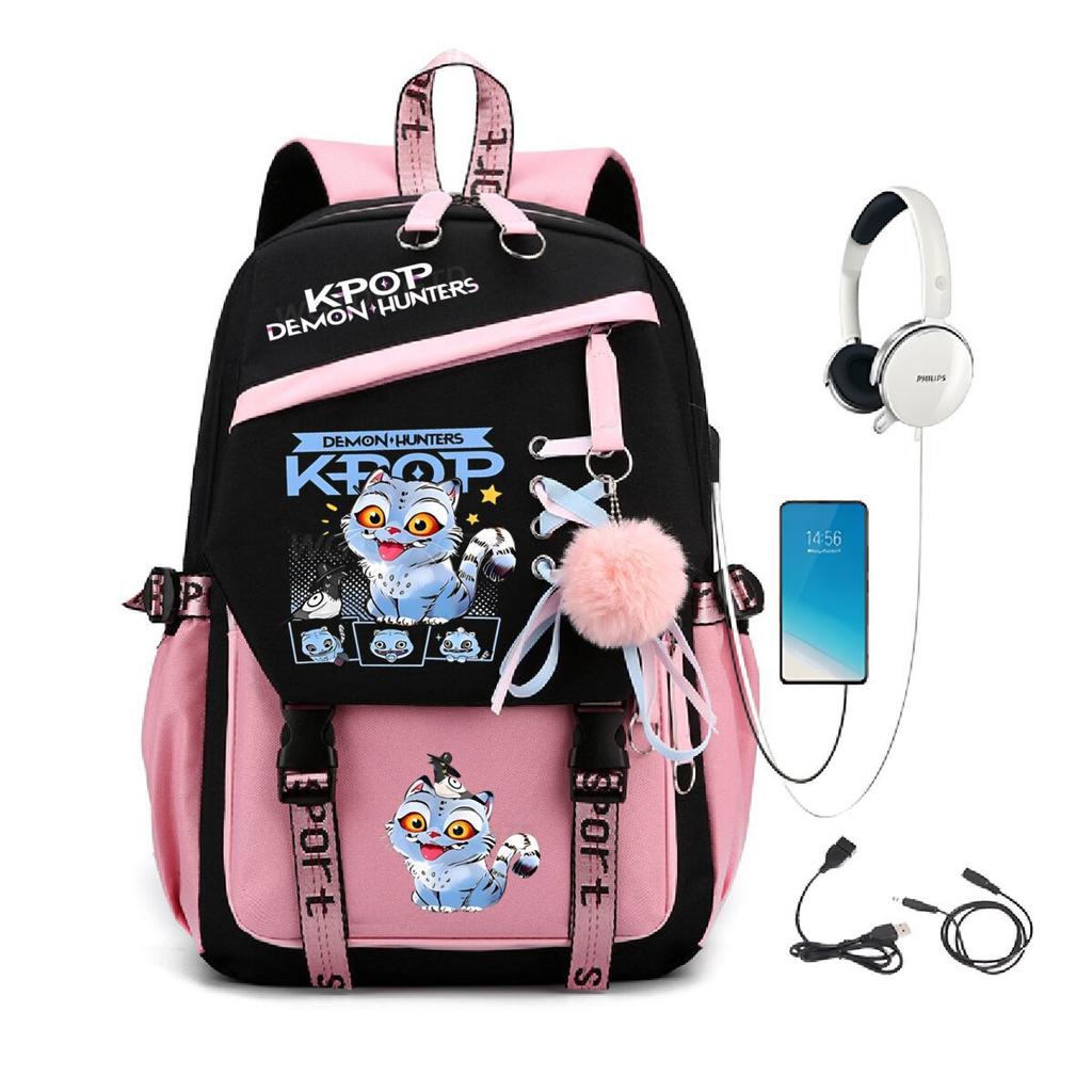 Рюкзак в стиле колледжа, в тренде, охотник на ведьм, корейская версия, многофункциональный, USB, большой вместимости, студенческая сумка