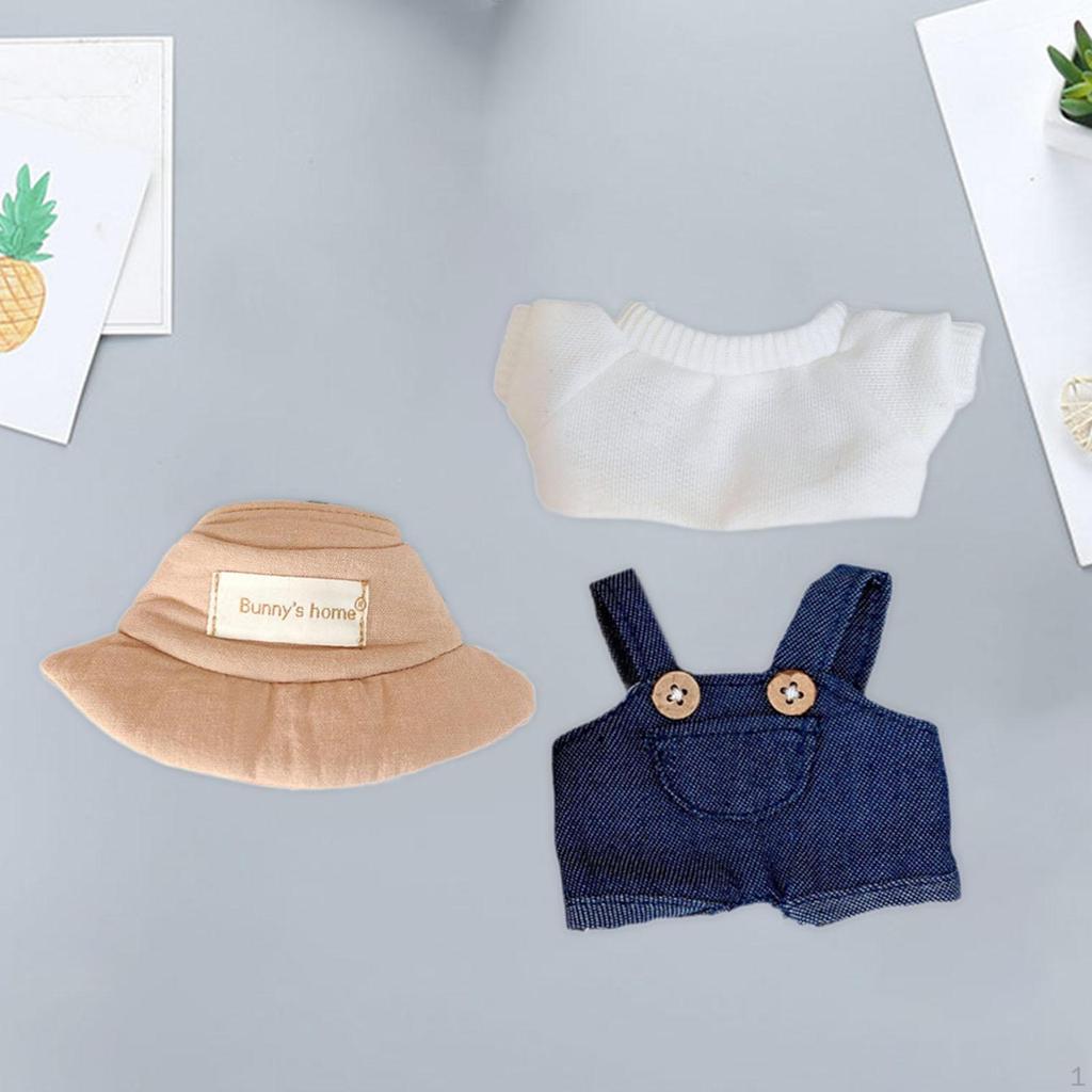 3x Mini 6 Inch Doll Clothes Hat Cute Suit for Age 57 810 Kids