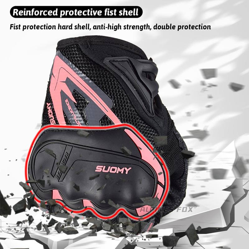 Suomy Motorcycle Gloves Men Summer Breathable Touch Screen Moto Biker Guantes Motobike Riding Protective Gear Fit Women Pink