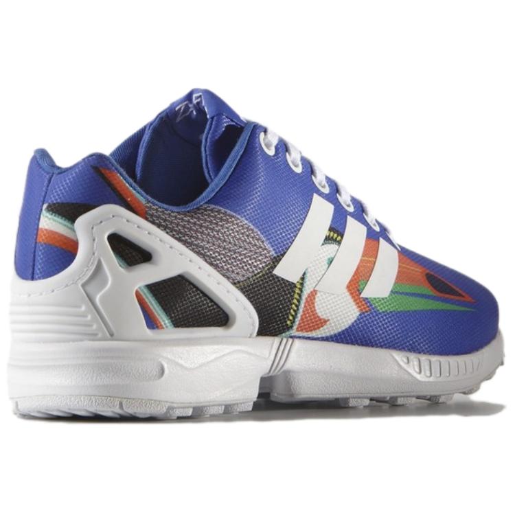 Adidas Originals ZX Flux Удобные Прочные Нескользящие Износостойкие Низкие Повседневные Кроссовки для Бега Женские кроссовки Синий Белый S75697