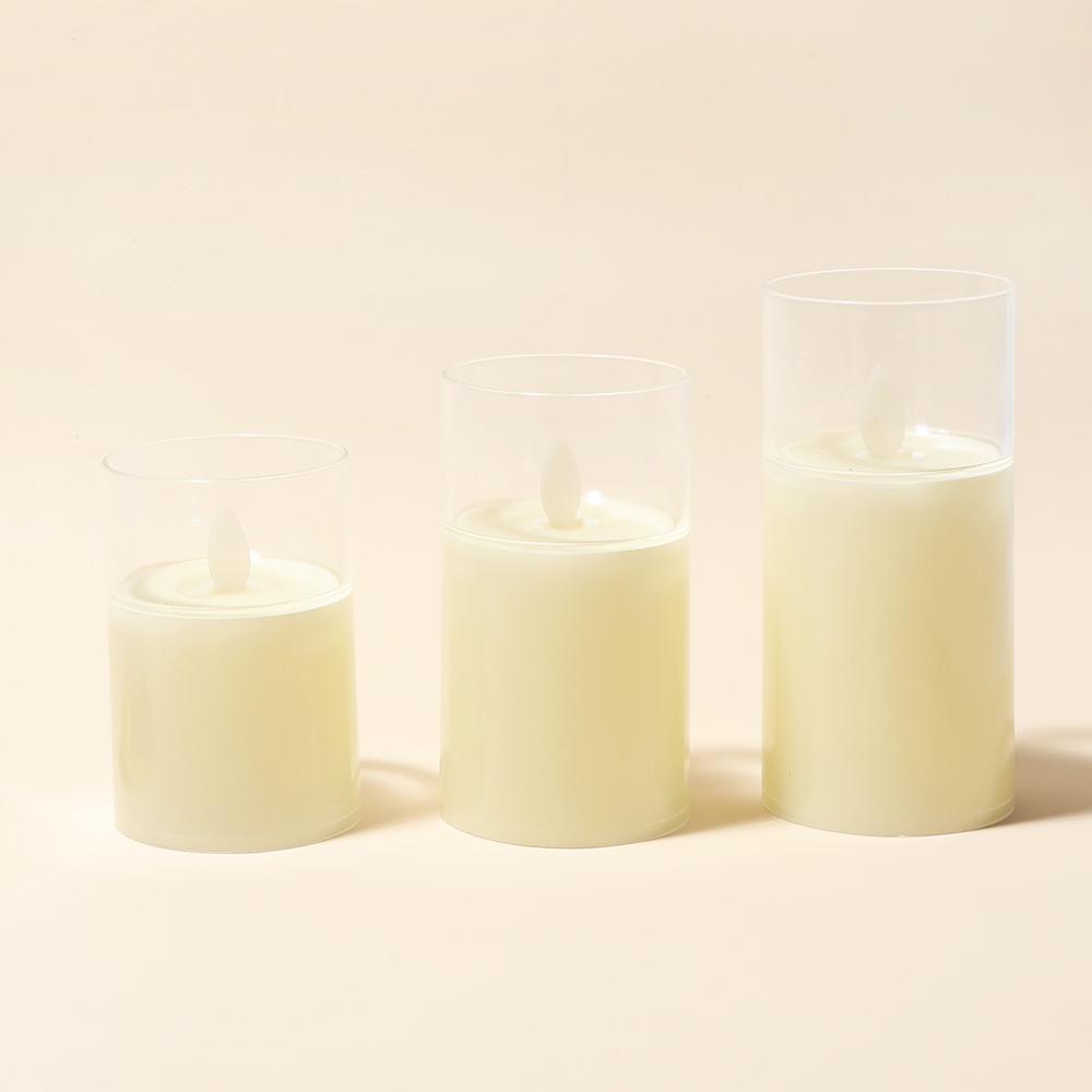 LED Flameless Pillar Votive Candles LED Tea Lights Electric Candle with Moving Wick Window Candle Lights Simulation Candles Lamp