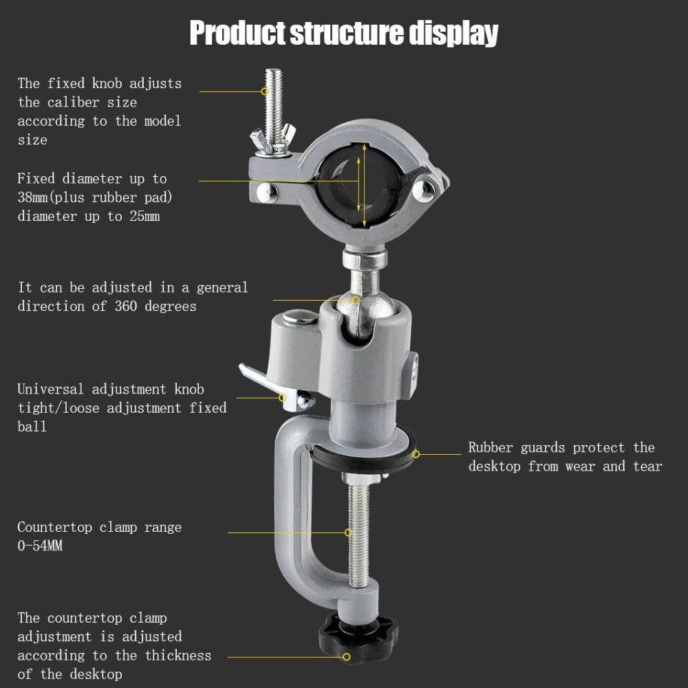 Adjustable Bench Vise 360° Rotating Electric Drill Stand Grinder Holder  Table Grinder Accessory