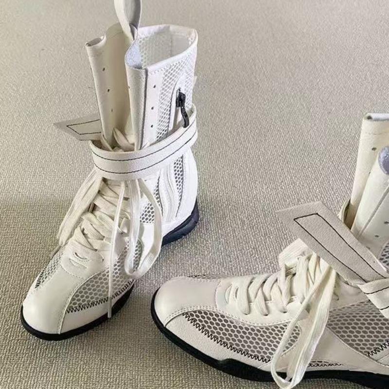 Небольшое увеличение внутренней высоты женские летние сетчатые ботинки для охоты на уток боксерские ботинки короткие ботинки Мартин