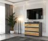 Chest of Drawers TV Cabinet 80cm 3S Gray Oak Wotan Loft Living Room Furniture