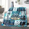Happy 50Th Birthday Blanket Customize Your Name Warmthful Decor Perfect For Sofa Couch Office Bed Picnics For All Occasions Stylish Decor Perfect Gift