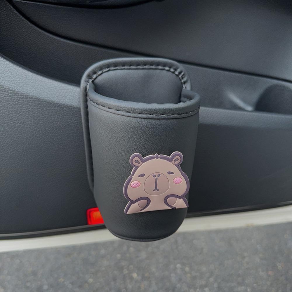 PU Leather Car Beverage Rack Panda Cup Stand Portable Car Cup Holder Car Interior Accessories