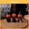 Halloween Resin Demon And Pumpkin Figurines With Broom For Tabletop Home And Party Use