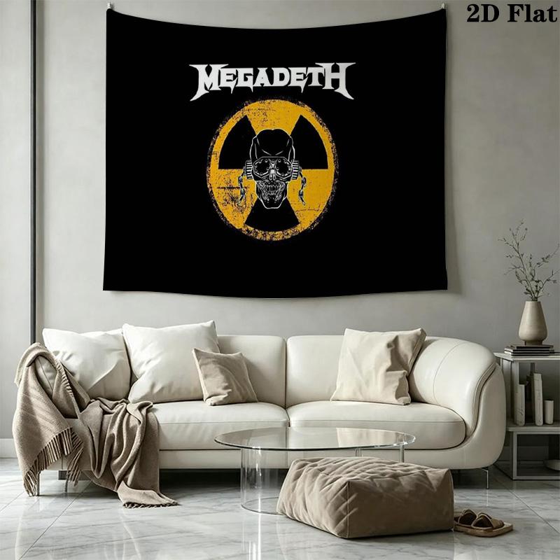 Megadeth Wall Tapestry Aesthetic Wall Hanging Printed Fabric Blanket Decorative Tapestries for Bedroom Living Room Home Decor