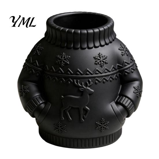Уникальный праздничный подарок для офиса, 3D-печатный держатель для ручек в виде свитера, креативный настольный органайзер с рельефом оленя и снежинки, домашний, матовая текстура, для хранения, школа