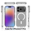 For iPhone 17 Pro Magnetic Case 2.0mm Scratch Resistant TPU+PC Clear Phone Cover