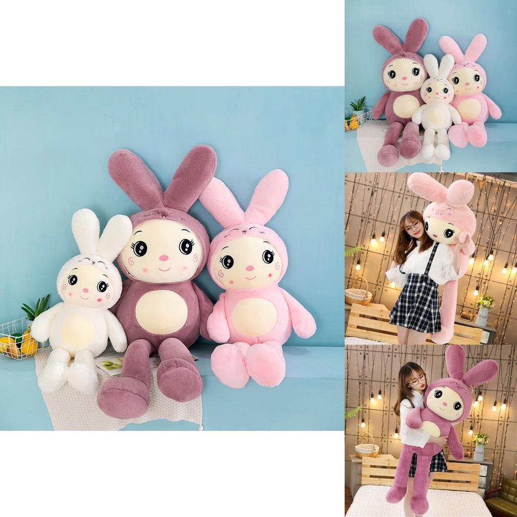 Большая плюшевая игрушка-подушка в виде кролика, очаровательная мягкая набивная кукла-зайчик для детей, подарки
