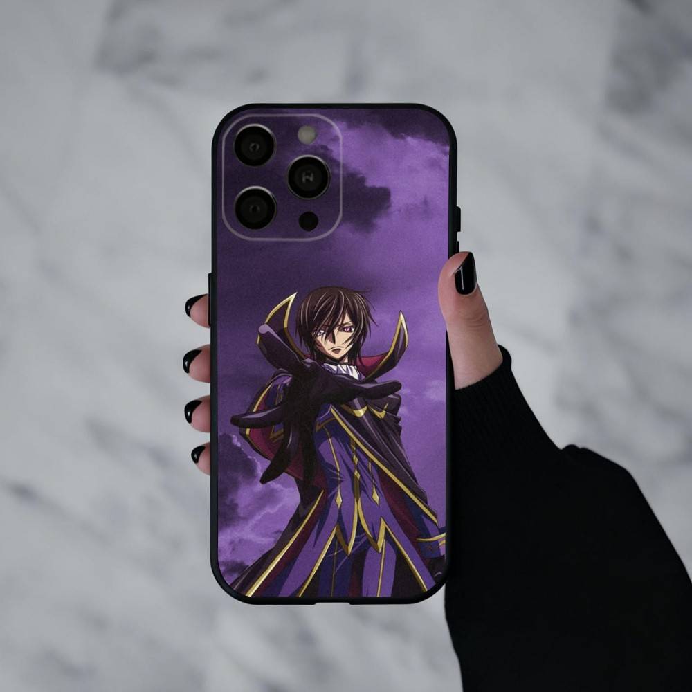 Японское аниме C-Code G-Geass Чехол для телефона для iPhone 17pro,16,15,14,13,12,11 Plus,Pro Max,XS,Мягкий силиконовый черный чехол