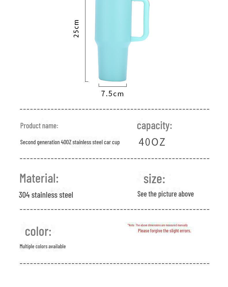 Термокружка второго поколения из нержавеющей стали с вакуумной изоляцией и трубочкой, 40 унций