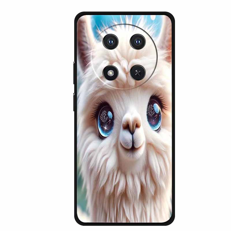 Чехол для Honor X9c X 9 c Цветочки Черный Силикон ТПУ Мягкая Задняя Крышка Для Honor Magic 7 Pro Magic7 5G lite Чехол для Телефона Funda