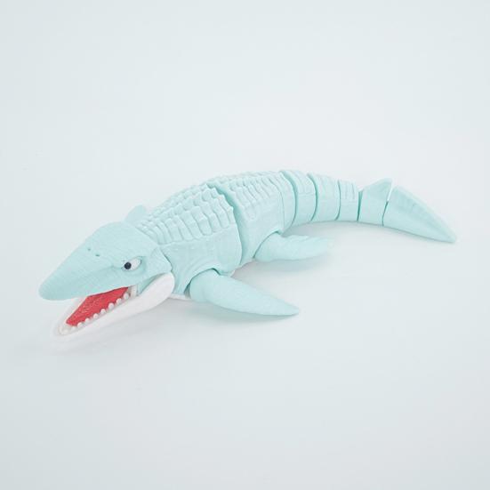 3D Printed Mosasaur Figurine Movable Joints Dinosaur Figure Articulated Prehistoric Animal Model Toy Home Office Bookshelf Decoration Ornament