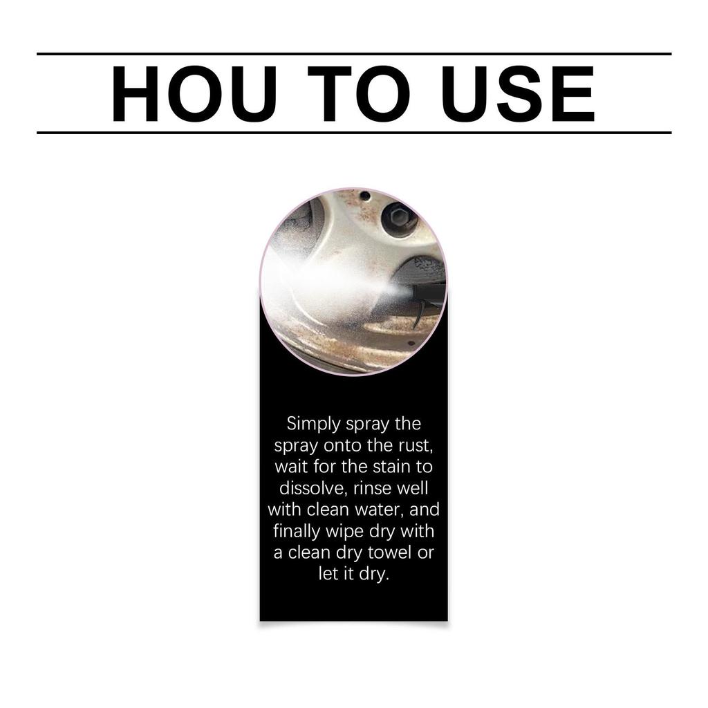 Homonth car rust remover cleaner, car metal surface rust remover, decontamination, renewal, tire and wheel rust cleaner 120ml