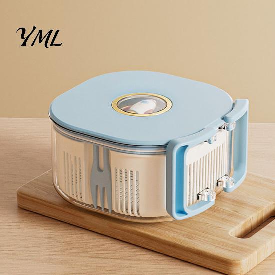 Rotating Berry Rinser for Strawberries Fruit Washing Bowl, with Strainer And Fork, Multifunctional Portable Drain Outdoor Rinse Bowl Basket,