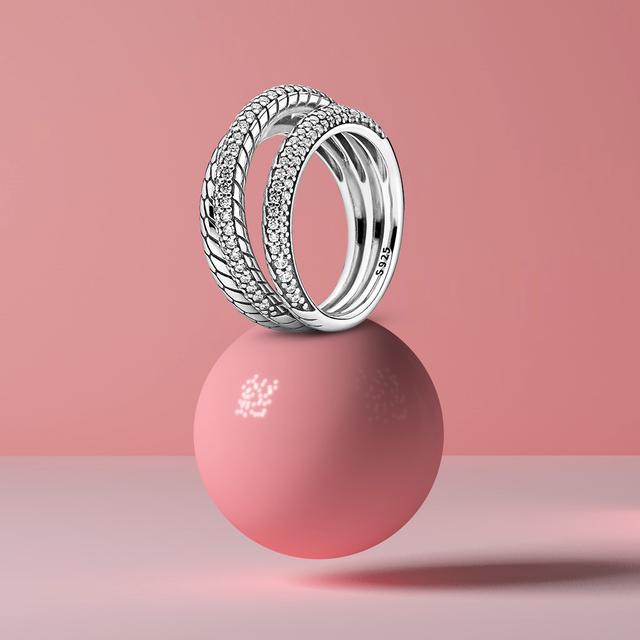 Модные 925 Серебряные Принцесса Тиара Корона Сверкающие Кольца Любовь Сердце Для Женщин Ювелирные Изделия Подарок На Годовщину