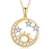 Ожерелье из сплава золота с изображением солнца, луны и звезд для женщин, ювелирное украшение в подарок жене, девушке, маме