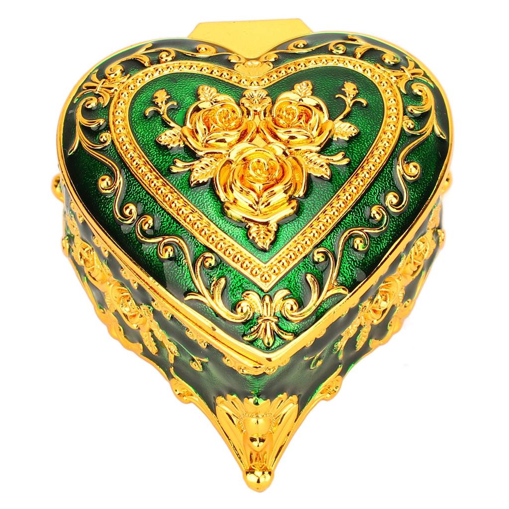 Шкатулка для украшений в форме сердца с мягкой бархатной подкладкой для дам и девочек, винтажная шкатулка для хранения сережек