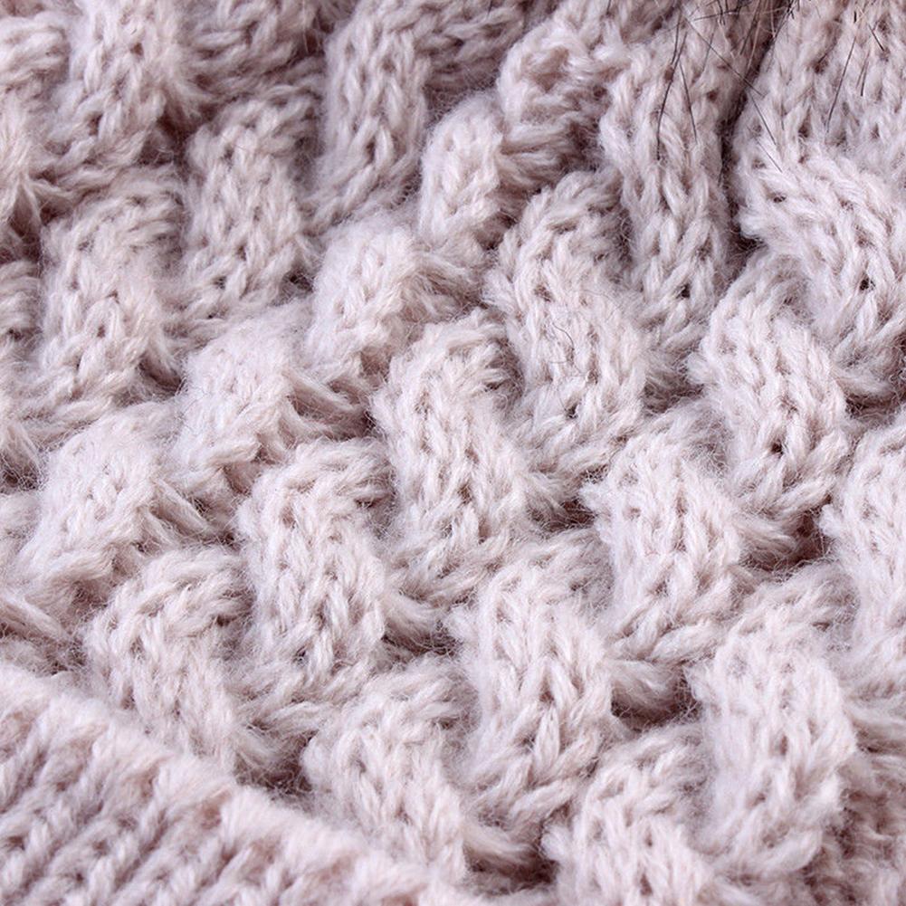 Winter Mom Crochet Knitted Hat Ball Pompom Beanies Skull Cap for Kids Adult
