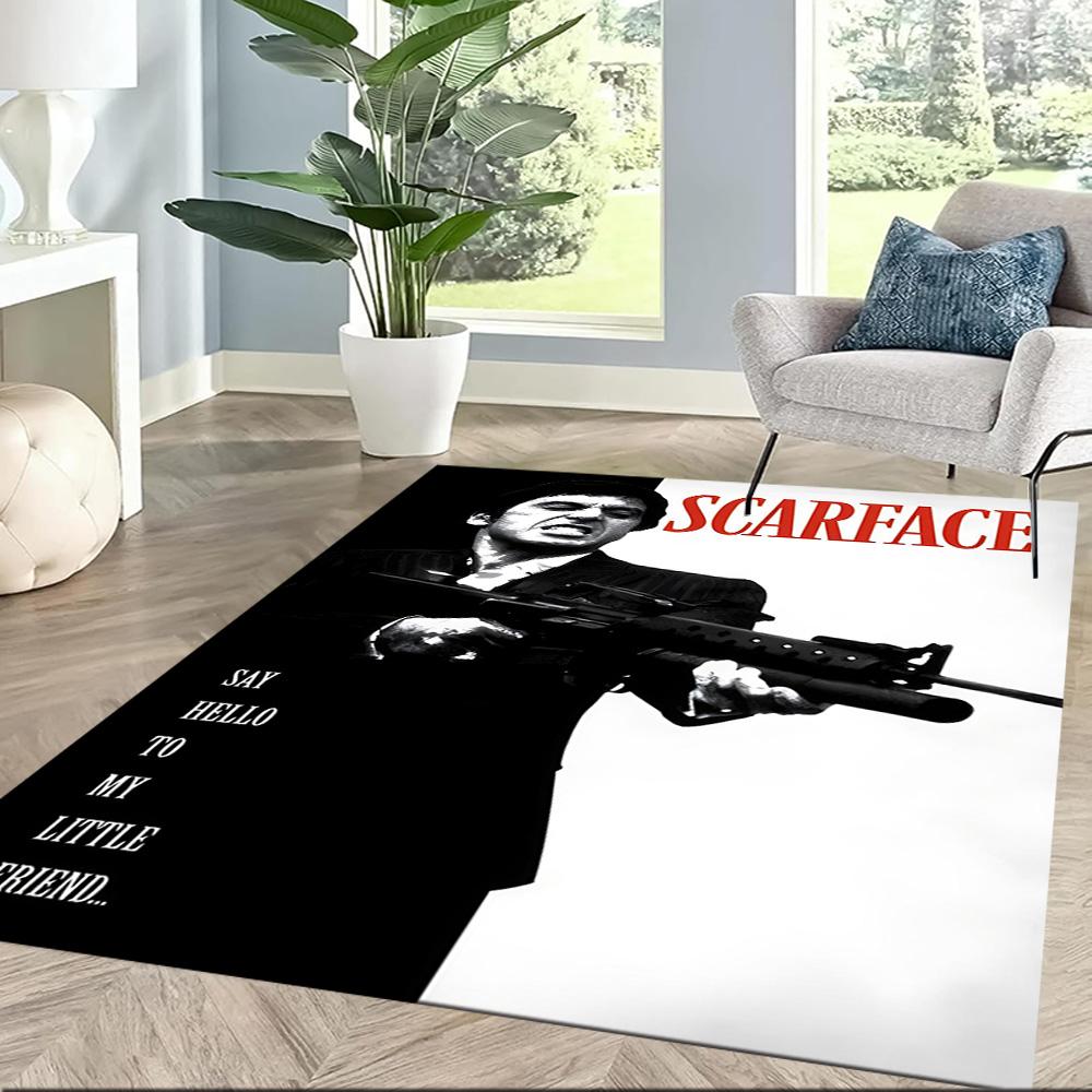 Scarface Square rugs are a great choice for living rooms, bedrooms, home décor, and as gifts.