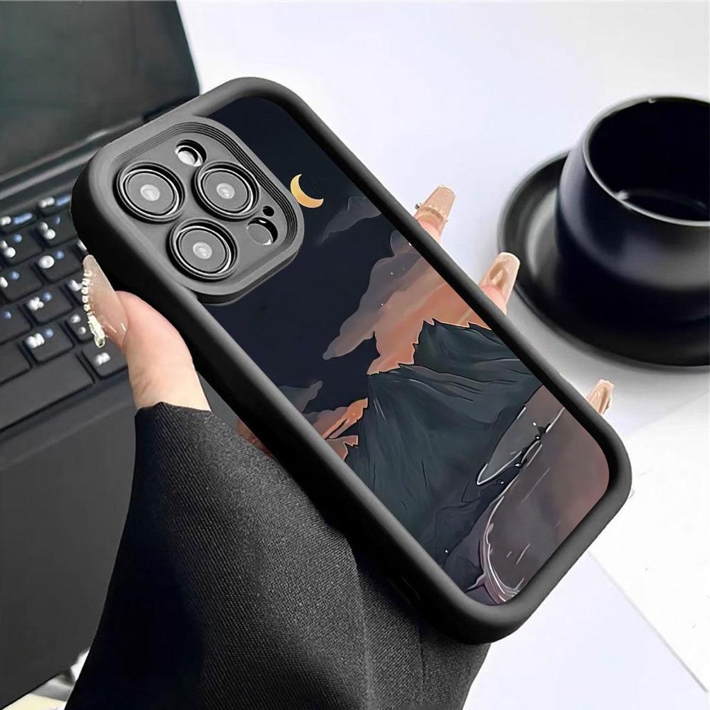 Чехол-накладка Daisan Night View Groove для iPhone 14/15/16/17 Pro Max - Черный, новый стиль, защитная крышка