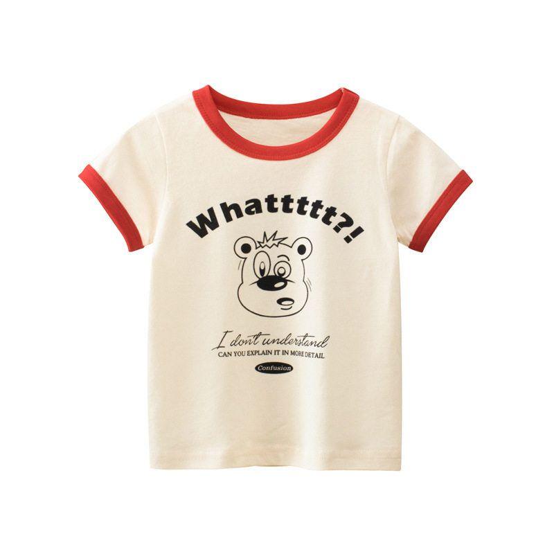 Girls' Korean-Style Children's Clothing 2026 Summer New Style Children's Pure Cotton Cartoon Print Short-Sleeved T-Shirt Baby Fashionable Clothes